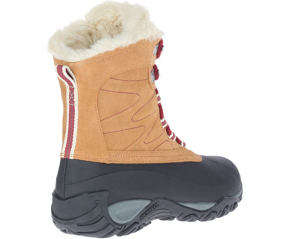 Merrell Støvler Dame - Yokota Polar Waterproof - Khaki/Sort - NTI392574